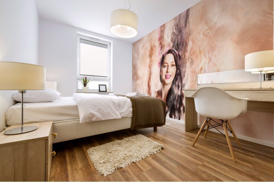 Caffeine high pin up girl Mural print