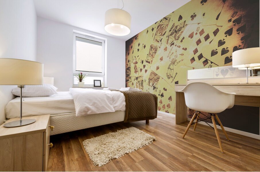 Vintage poker card background Mural print