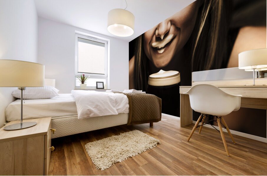 St Patrick’s Day woman imitating an Irish man Mural print