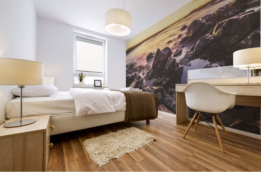 Sunset rock pools Mural print