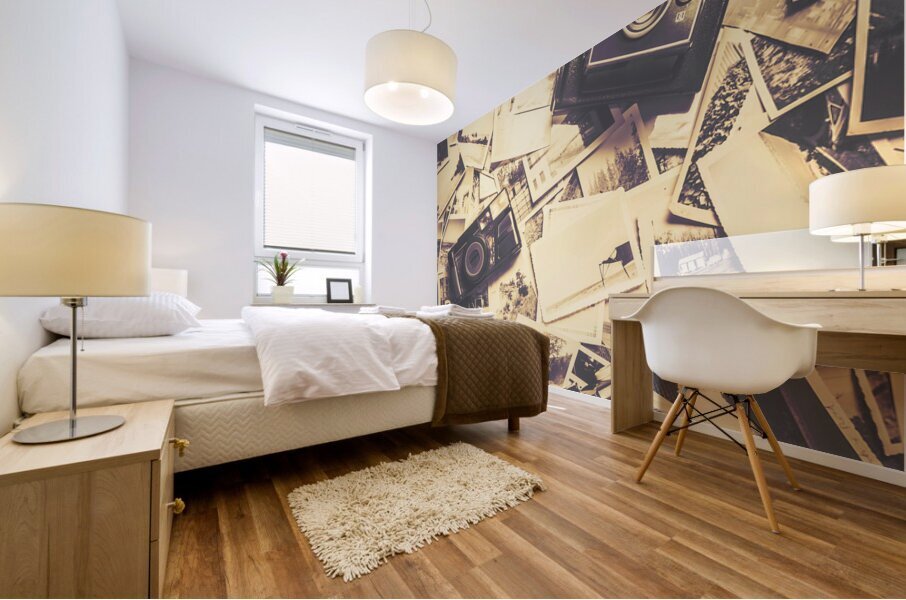 Cameras on a visual storyboard Mural print