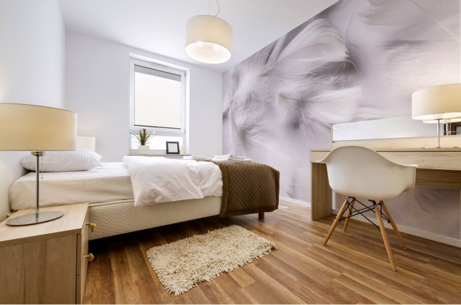 White on white Mural print