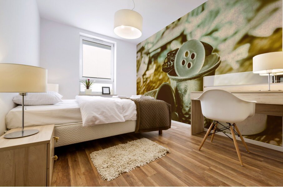 Retro craft buckets Mural print