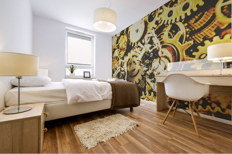 The steampunk heart design Mural print