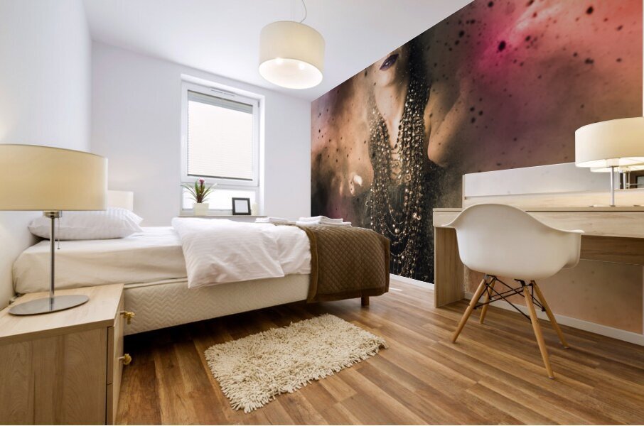 Magical jester casting a medieval spell Mural print