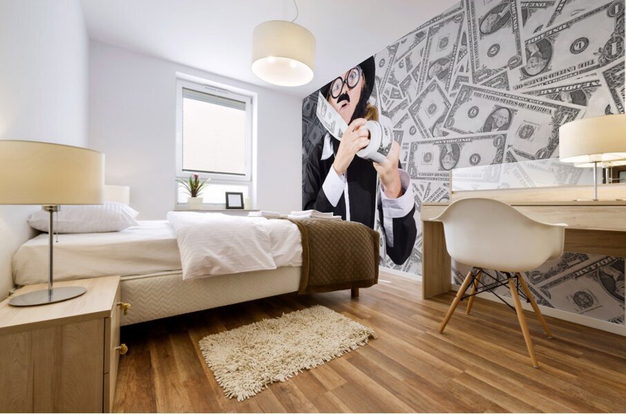 Wallpaper and ink Mural print