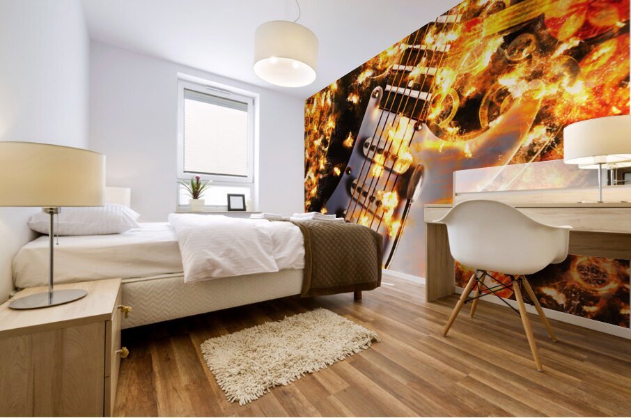 Guitar and grill Mural print