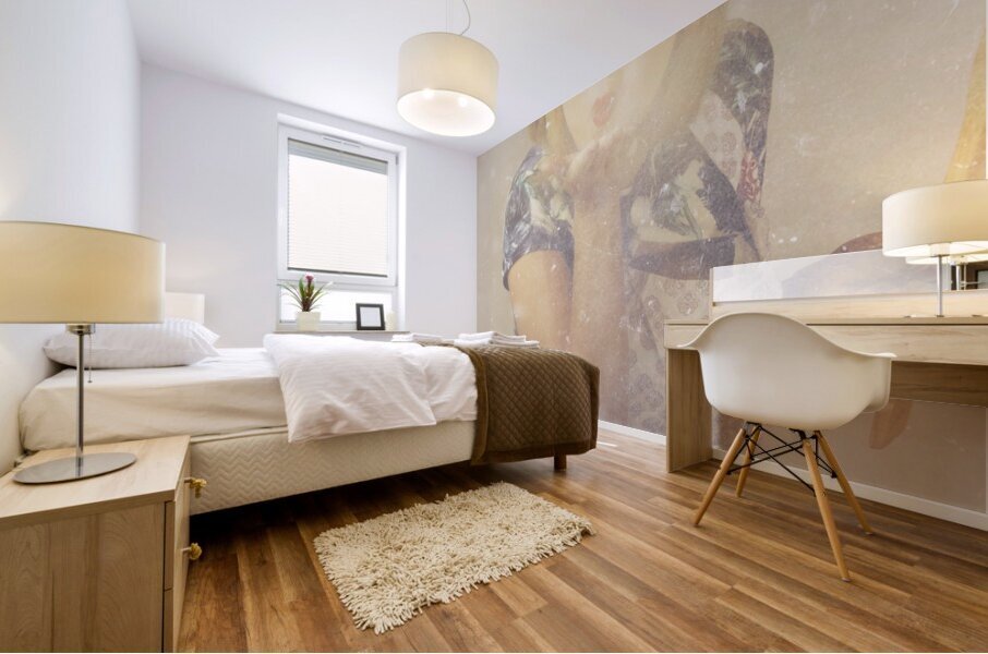 Vintage cookery girl baking with pinch of flour Mural print