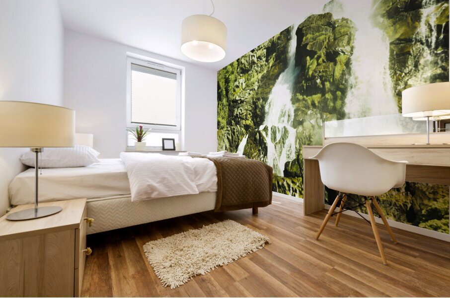 Rocky mountain waterfall Mural print