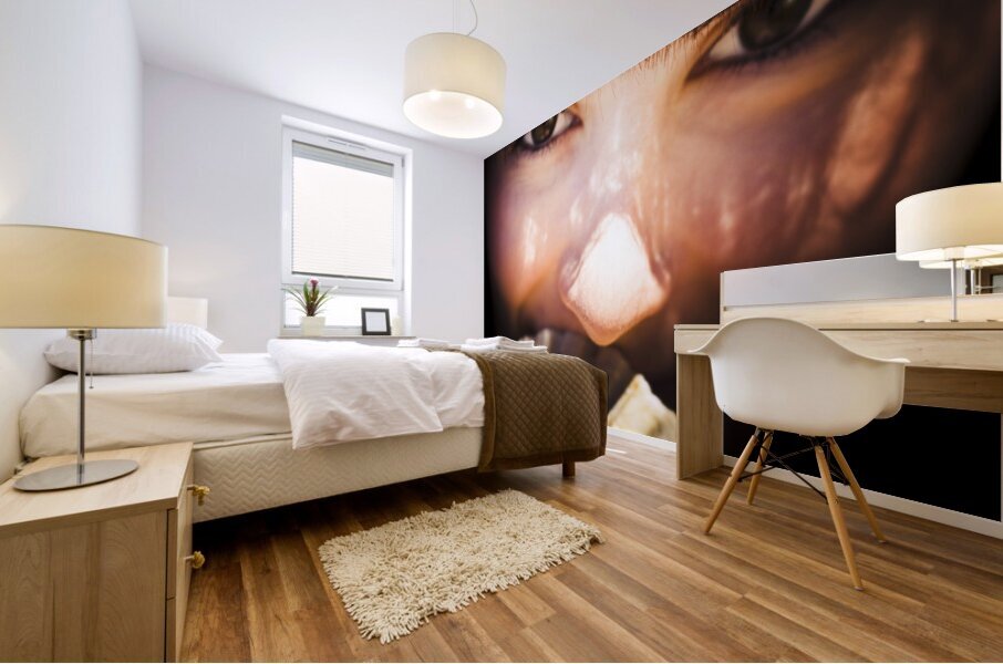 Woman With Seashell Mural print