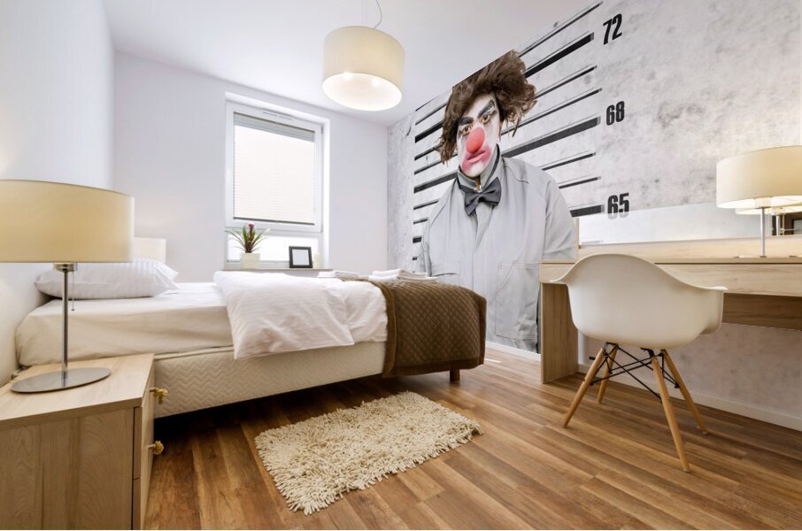 Clown Mug Shot Mural print