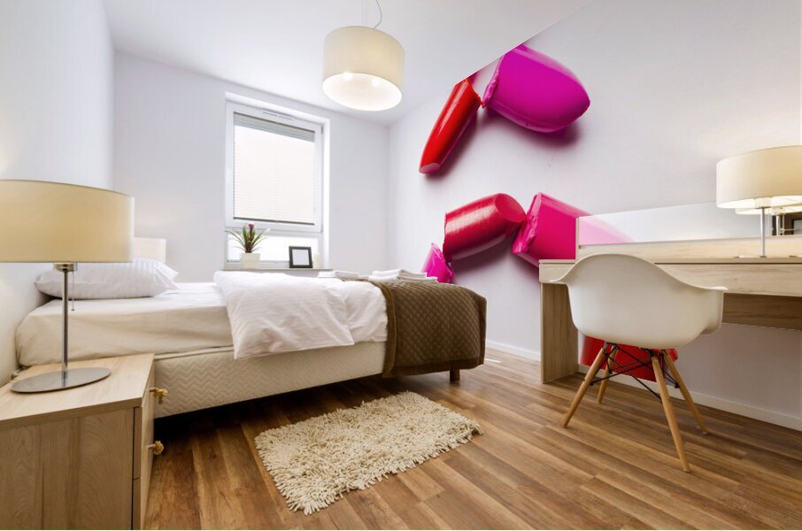 Kiss and makeup Mural print