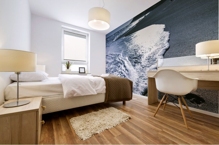 Blue moonlight beach landscape Mural print