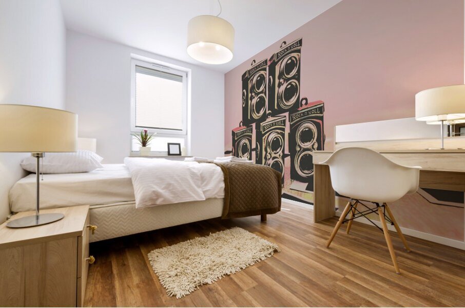 Retro photo camera pop art  Mural print