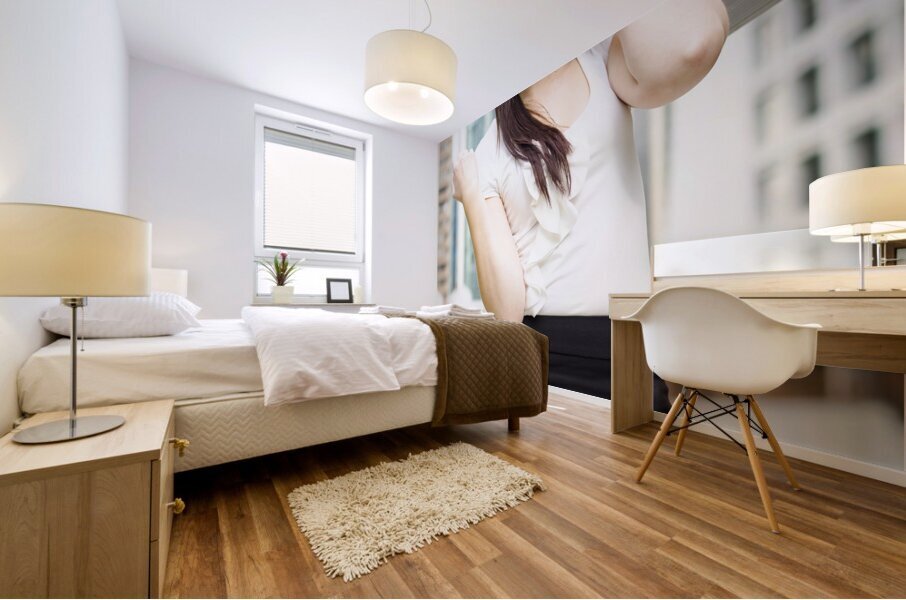 Professional City Lawyer Holding Silver Briefcase Mural print