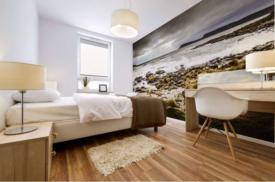 Storm clouds over Cloudy Bay Mural print