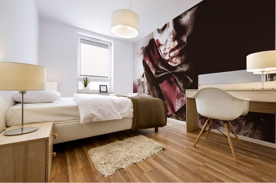 Spooky undead zombie gardener. Midnight pruning Mural print