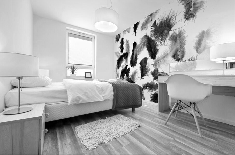 Flock in feather Mural print