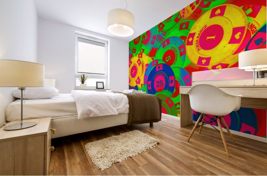 Poker stacks Mural print