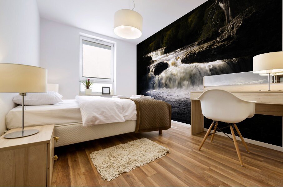 Cradle Mountain waterfall in picturesque Tasmania Mural print