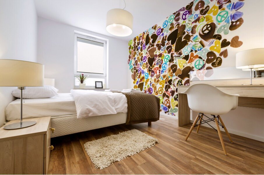 Heart of a hippie Mural print