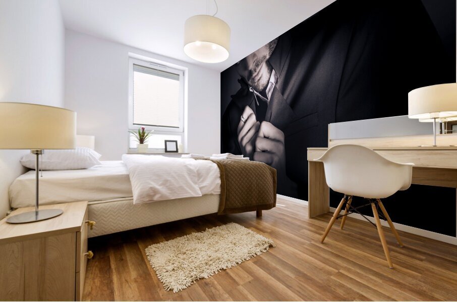 Stylish man wearing mens fashion accessories  Mural print