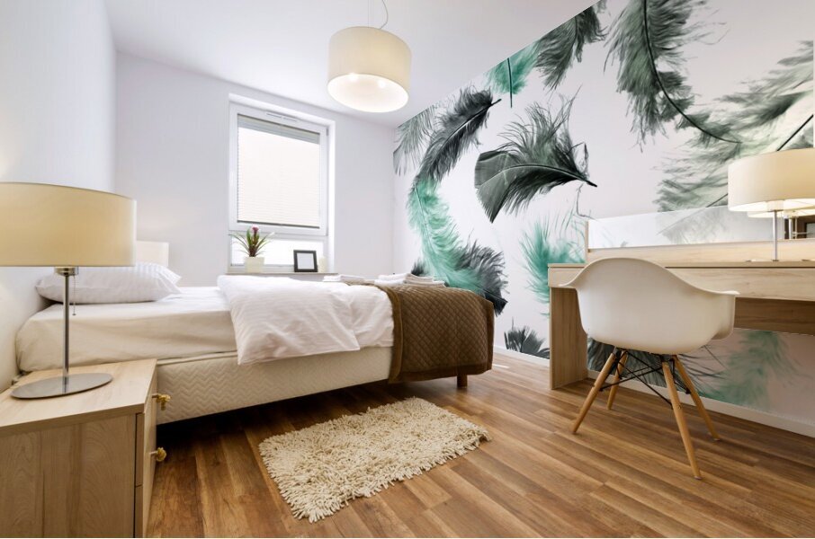 Quill and feather Mural print