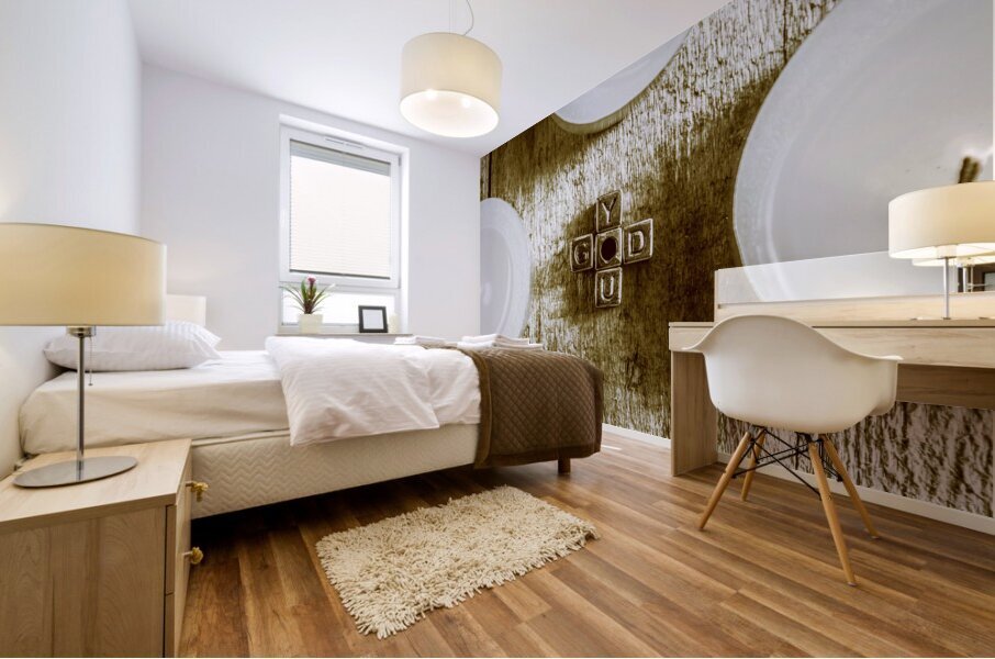 God is you metal lettering typography near white candles faith  Mural print