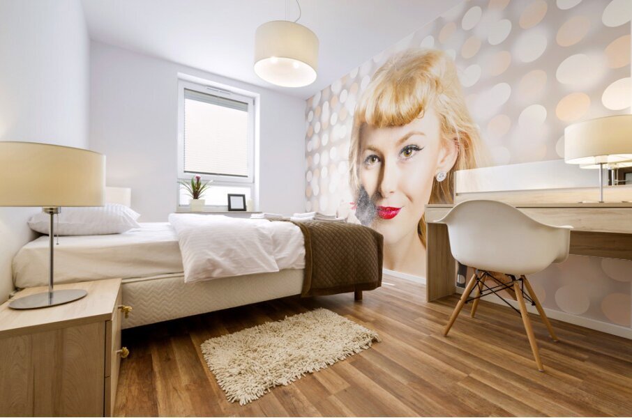 Cosmetics makeover pin up Mural print