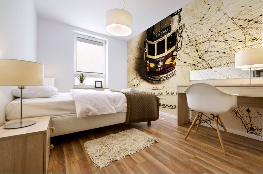 Vintage railways and tramways Mural print