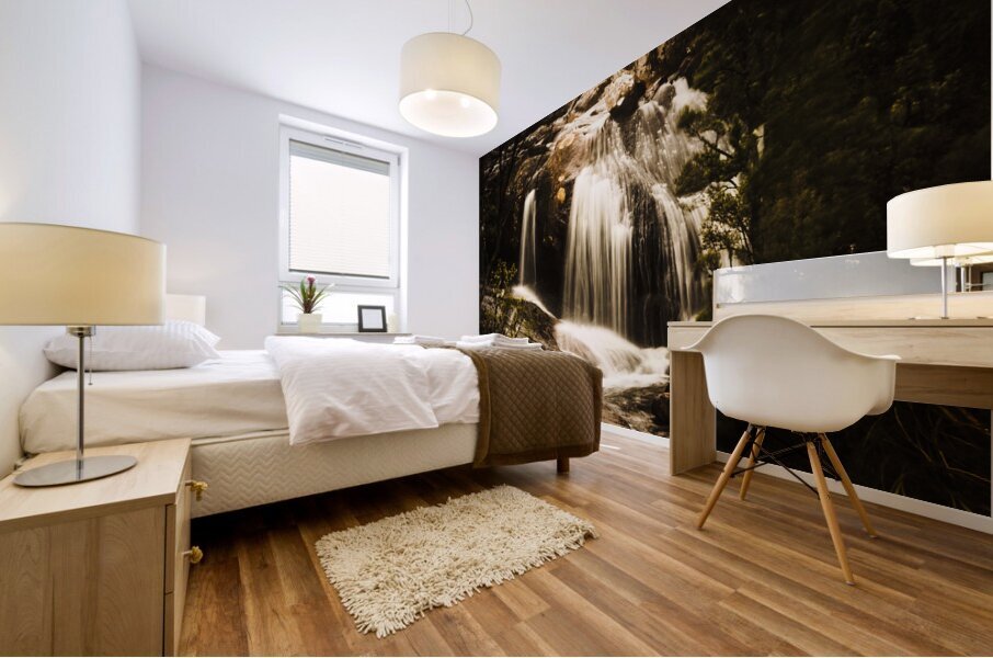 Rocky mountain waterfall Mural print