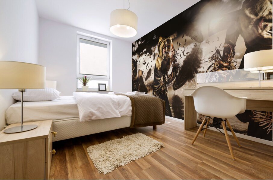 A crow left of the murder Mural print