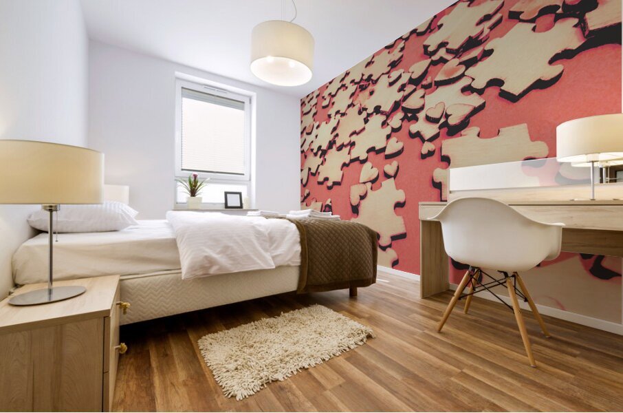 Unfinished hearts Mural print