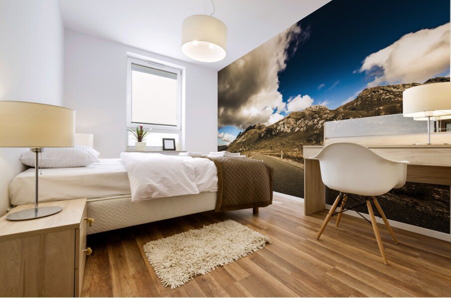 Cloudy country road Mural print