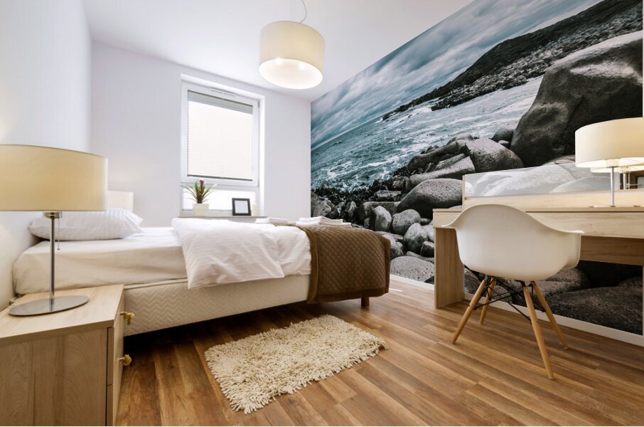 Atmosphere in a looming sea storm Mural print