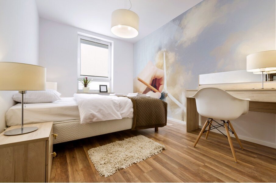 Environment engineer drafting sustainable design Mural print