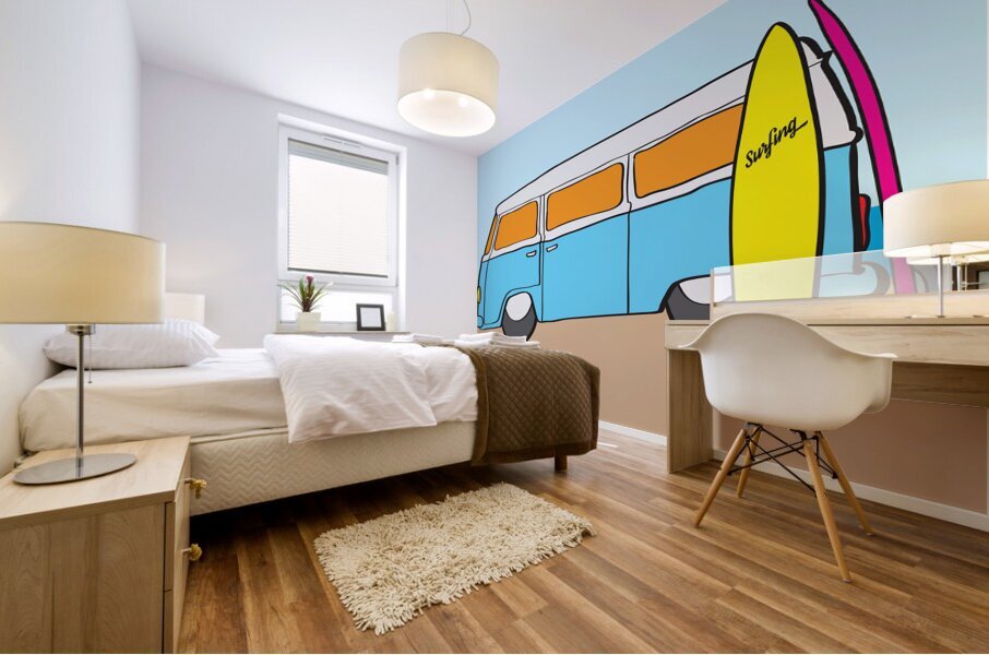 Surfing Australia VW Kombi Van Mural print