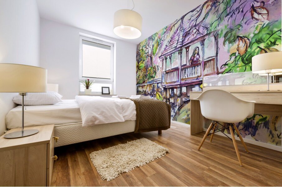 The lakes autumn sonnet Mural print