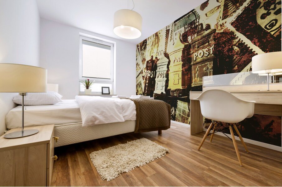 The vintage postage card Mural print