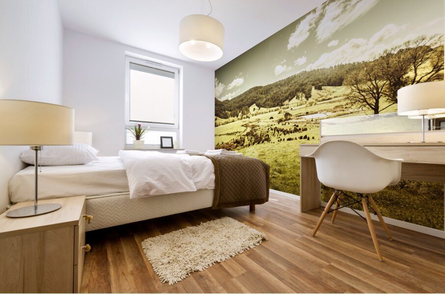 Peaceful panoramic pasture Mural print