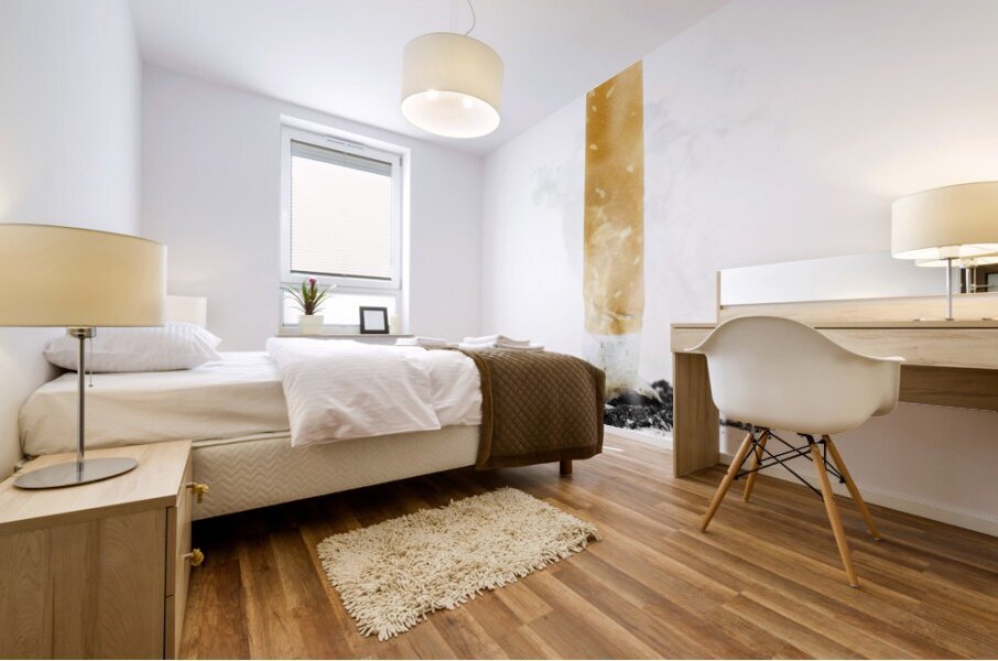 Quit smoking with stubbed out cigarette on white Mural print