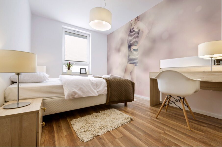 Posh retro fashion pinup Mural print