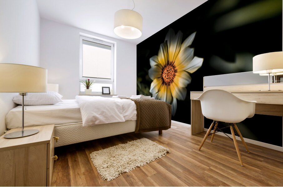 Dark Daisy Flower Mural print