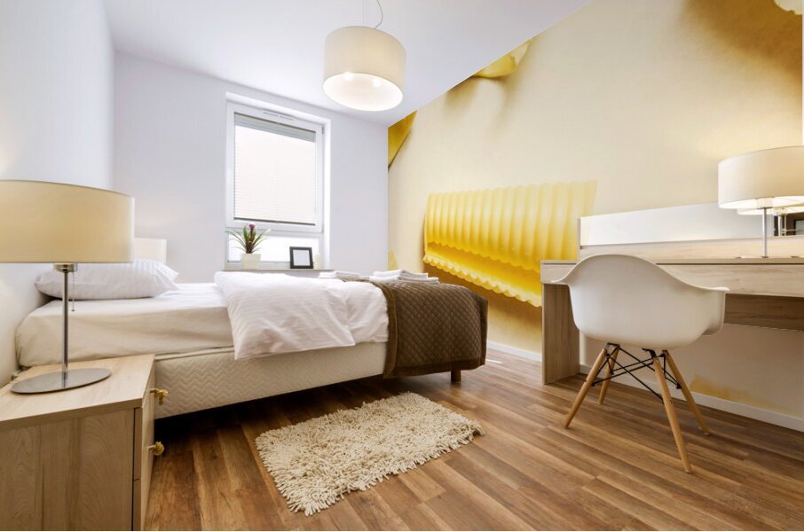 Butter curls on white background Mural print