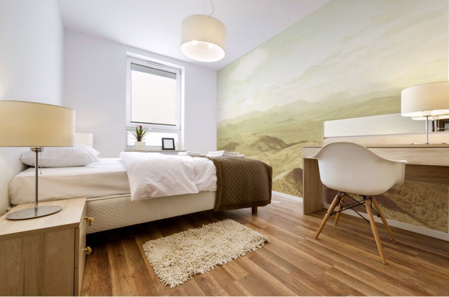 Rolling rural hills of Zeehan Mural print