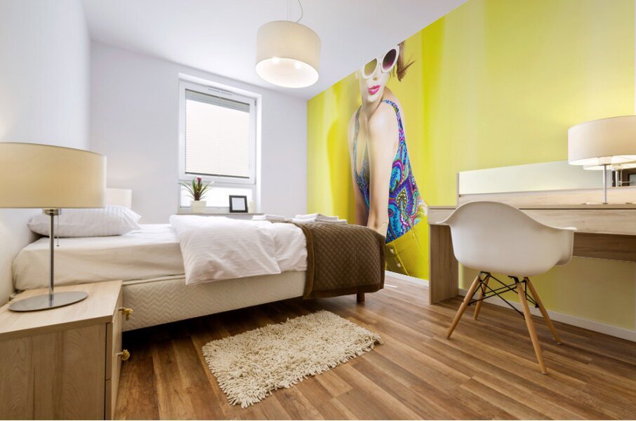 Beauty and fashion pinup girl Mural print