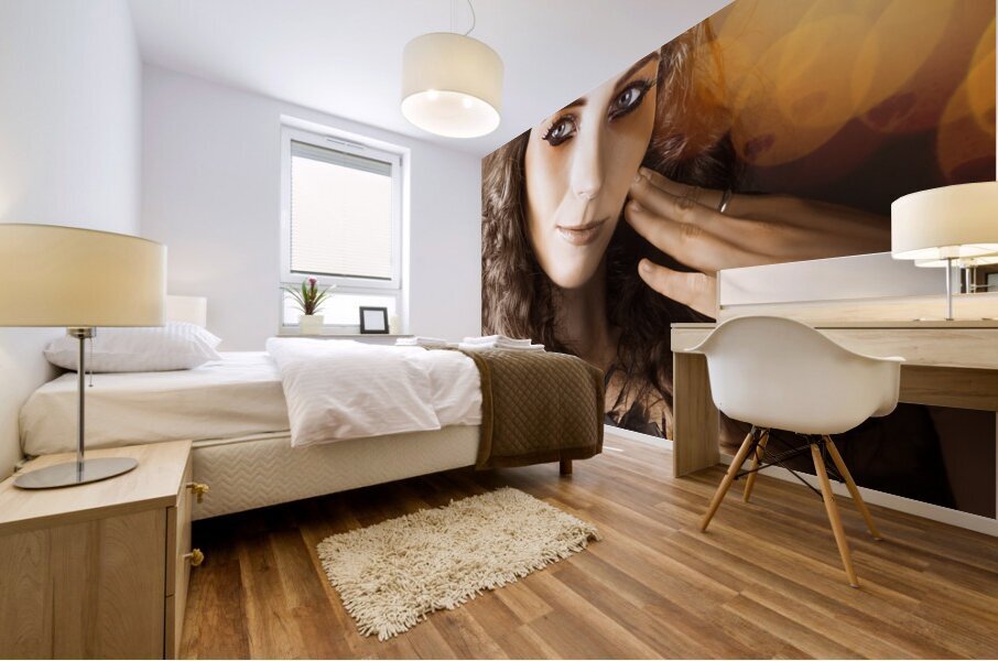 Vintage Style Actress Performing In French Beret Mural print