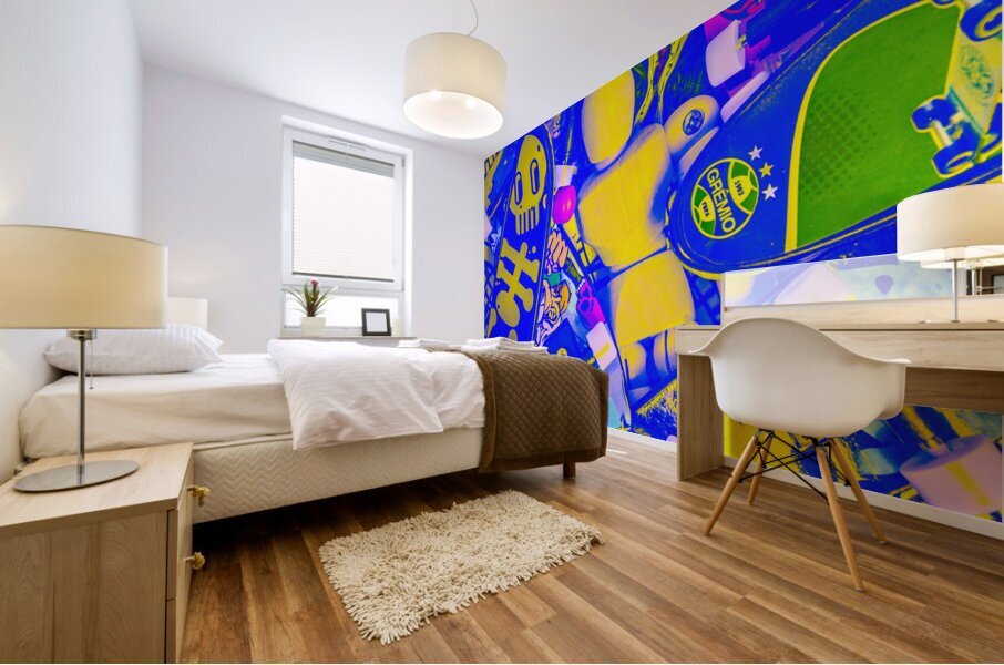 Urban skater pileup  Mural print