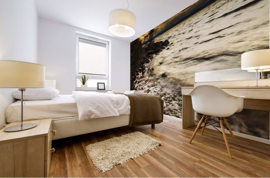 Dramatic dark coast Mural print