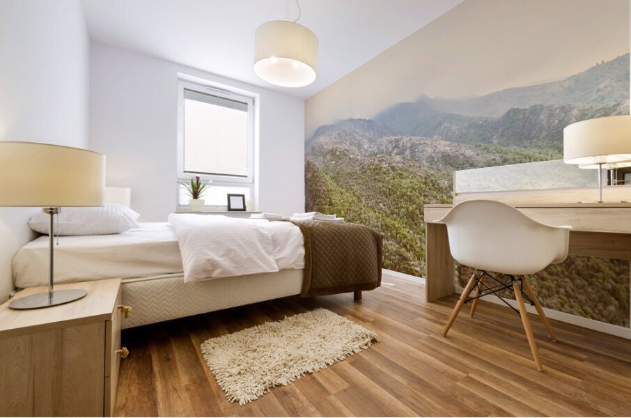 Dreamy mountain expanse Mural print